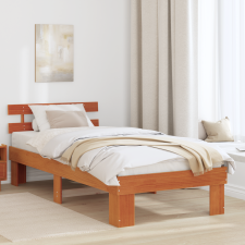 vidaXL ágykeret fejre hajtóval viasszal kezelt barna 80x200 cm tömör fenyőfa ágy és ágykellék