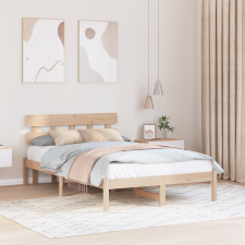 vidaXL ágykeret fejtámlával 135x190 cm Tömör Fa Fenyő ágy és ágykellék
