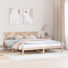 vidaXL Ágykeret Fejtámlával 200x200 cm Tömör Fenyő ágy és ágykellék