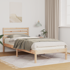 vidaXL Ágykeret fejtámlával Barna 80 x 220 cm Tömör fenyőfa ágy és ágykellék