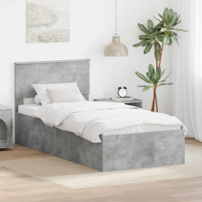 vidaXL Ágykeret fejtámlával Beton Szürke 75 x 190 cm Szerelt Fa ágy és ágykellék