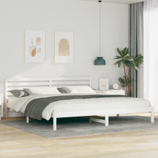 vidaXL Ágykeret fejtámlával Fehér 180 x 210 cm Tömör fenyőfa ágy és ágykellék