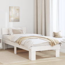 vidaXL Ágykeret fejtámlával Fehér 80 x 200 cm Tömör fenyőfa ágy és ágykellék