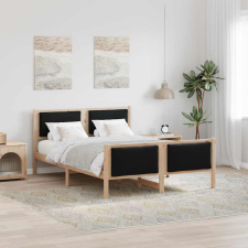 vidaXL Ágykeret fejtámlával Fekete 160 x 200 cm szövet ágy és ágykellék