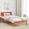 vidaXL Ágykeret fejtámlával Gyantázott barna 90x200 cm Tömör fenyőfa
