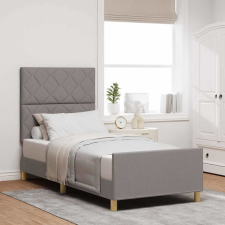 vidaXL Ágykeret fejtámlával Tópszínű 100 x 200 cm szövet ágy és ágykellék