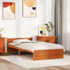 vidaXL Ágykeret fejtámlával Viaszbarna 100 x 200 cm Tömör fenyőfa