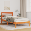 vidaXL Ágykeret fejtámlával Viaszbarna 100 x 210 cm Tömör fenyőfa