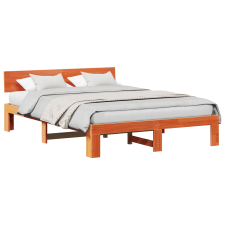vidaXL Ágykeret Fejtámlával Viaszbarna 160x200 cm Tömör Fenyőfa (872646) ágy és ágykellék