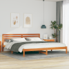 vidaXL Ágykeret fejtámlával Viaszbarna 200 x 210 cm Tömör fenyőfa