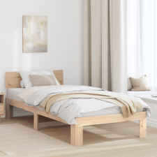 vidaXL ágykeret fejvéggel 100x200 cm Tömör fenyőfa ágy és ágykellék