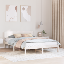 vidaXL Ágykeret Fejvéggel Fehér 140x200 cm Tömör Fenyőfa ágy és ágykellék