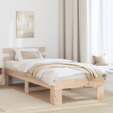 vidaXL Ágykeret Fejvéggyel 100x200 cm Tömör Fa Fenyő ágy és ágykellék