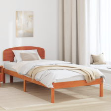 vidaXL Ágykeret Fejvéggyel Viasz Barna 90x200 cm Tömörfa Fenyő ágy és ágykellék