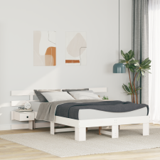 vidaXL Ágykeret fiókkal Fehér 120 x 190 cm Tömör fa ágy és ágykellék