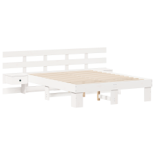 vidaXL Ágykeret fiókkal Fehér 120 x 190 cm Tömör fa (3385701) ágy és ágykellék