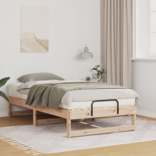 vidaXL Ágykeret hordozó fogantyúkkal Barna 75 x 190 cm Tömör fenyőfa ágy és ágykellék