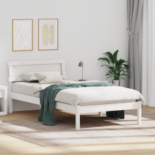 vidaXL Ágykeret LED -es lámpákkal fejtámlával Fehér 75 x 190 cm Fenyőfa ágy és ágykellék