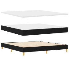 vidaXL Ágykeret Matrac Készlettel Fekete 180x200 cm Szövet (3340292) ágy és ágykellék