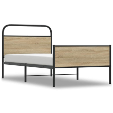 vidaXL ágykeret matrac nélkül 107x203 cm sonoma tölgyfa műfa (4100388) ágy és ágykellék