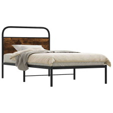 vidaXL ágykeret matrac nélkül 90x190 cm füstölt tölgy fűrészelt fa ágy és ágykellék