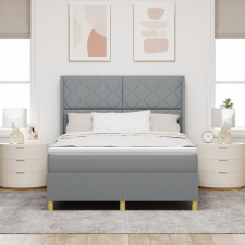 vidaXL Ágykeret Matrac Sötétszürke 140x190 cm Szövet ágy és ágykellék