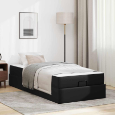 vidaXL Ágykeret matraccal Egyéb Fekete 100 x 200 cm Műbőr ágy és ágykellék