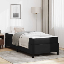 vidaXL Ágykeret matraccal Fekete 100 x 200 cm Műbőr ágy és ágykellék