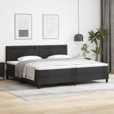vidaXL Ágykeret matraccal matracmal Fekete 200 x 200 cm Műbőr ágy és ágykellék