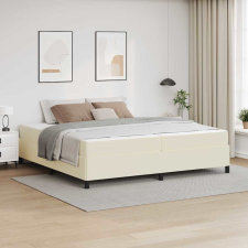 vidaXL Ágykeret matraccal matracmal Krém 200 x 200 cm Műbőr ágy és ágykellék