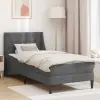 vidaXL Ágykeret matraccal matracmal Sötétszürke 90 x 200 cm Bársony