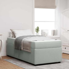 vidaXL Ágykeret matraccal matracmal Világosszürke 80 x 200 cm Bársony ágy és ágykellék