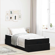 vidaXL Ágykeret matracmal tárolóval Fekete 100 x 200 cm Bársony ágy és ágykellék
