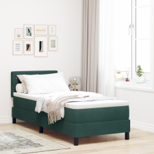 vidaXL Ágykeret Mattal Sötét Zöld 80x200 cm Velúr ágy és ágykellék