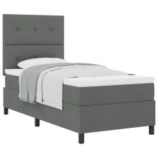 vidaXL Ágykeret Mattal Sötétszürke Szövet 90 x 200 cm Ágy Matrac (3339358) ágy és ágykellék