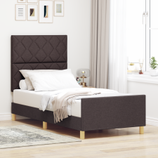 vidaXL Ágykeret Sötétbarna 90x200 cm-es Szövetből ágy és ágykellék