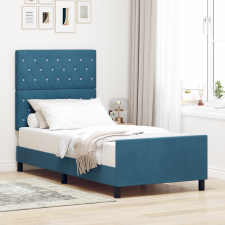 vidaXL Ágykeret Sötétkék 100x200 cm Bársony ágy és ágykellék