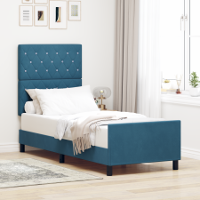 vidaXL Ágykeret Sötétkék 80x200 cm Bársony ágy és ágykellék