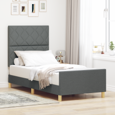 vidaXL Ágykeret Sötétszürke 90x200 cm Szövet ágy és ágykellék
