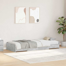 vidaXL Ágykeret tárolóval fejtámlával Beton Szürke 90 x 200 cm Faanyag ágy és ágykellék