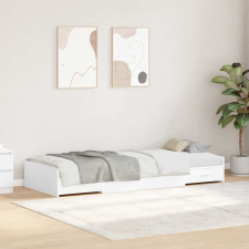 vidaXL Ágykeret tárolóval fejtámlával fiókkal Fehér 75 x 190 cm Faanyag ágy és ágykellék