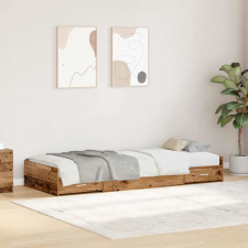 vidaXL Ágykeret tárolóval fejtámlával fiókkal Öreg fa 80 x 200 cm Faanyag ágy és ágykellék