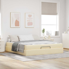 vidaXL Ágykeret tárolóval Krém 180 x 200 cm szövet ágy és ágykellék