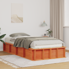 vidaXL Ágykeret tárolóval Viaszbarna 100 x 200 cm faszínű ágy és ágykellék