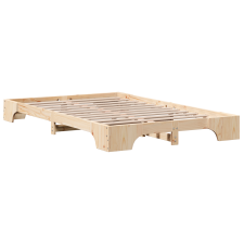 vidaXL Ágykeret Természetes Tömör fenyő 120 x 200 cm Tartós Négyzetes (872863) ágy és ágykellék