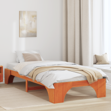 vidaXL Ágykeret Viasz barna Tömör fa 90 x 200 cm Tartós Négyszögletes ágy és ágykellék