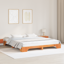 vidaXL Ágykeret Viasz Barna Tömör Fenyőfa 180 x 200 cm Ágykeret ágy és ágykellék