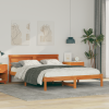vidaXL Ágykeret Viaszbarna 150 x 200 cm Tömör fenyőfa