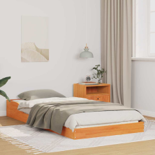 vidaXL Ágykeret Viaszbarna 90 x 220 cm Tömör fenyőfa ágy és ágykellék