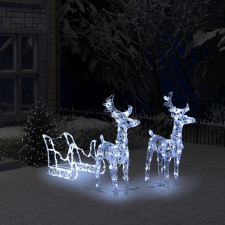 vidaXL akril rénszarvasok és szán karácsonyi dísz 160 LED-del 130 cm karácsonyfa izzósor